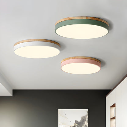 Zara Circular Wood Overhead fixture Ceiling Lamp