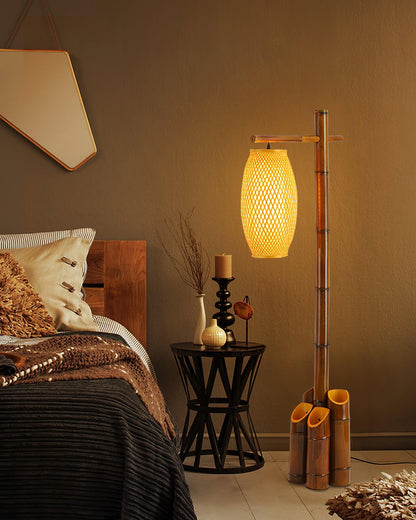 Zen Bamboo Tube Accent Lamp Floor Lamp