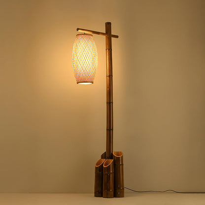 Zen Bamboo Tube Accent Lamp Floor Lamp