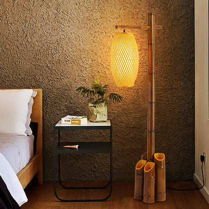 Zen Bamboo Tube Accent Lamp Floor Lamp