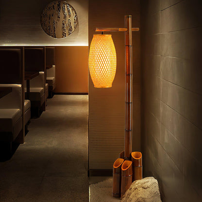 Zen Bamboo Tube Accent Lamp Floor Lamp