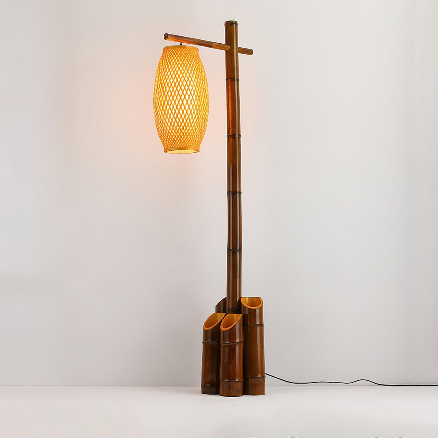 Zen Bamboo Tube Accent Lamp Floor Lamp