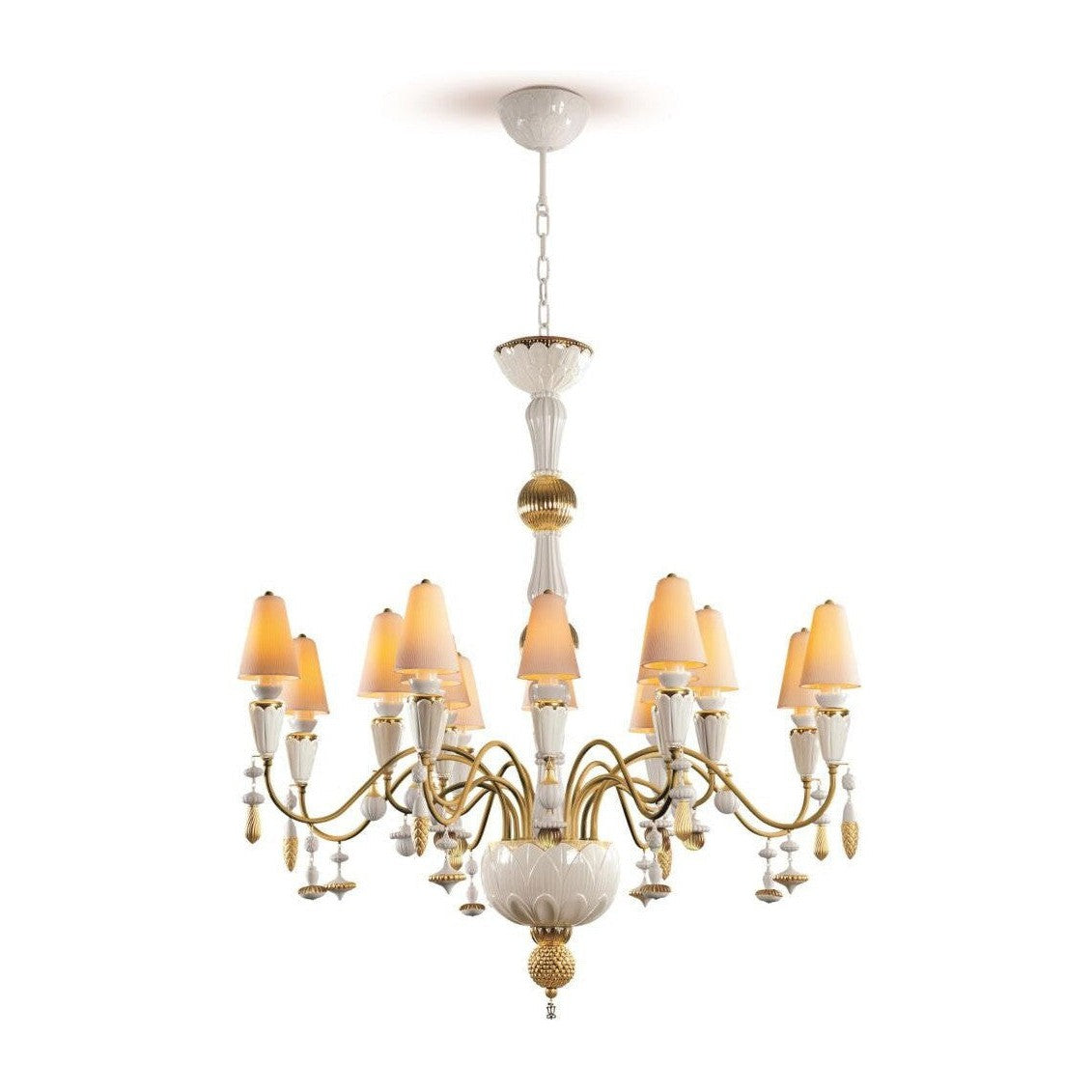 Lladro Ivy and Seed 16 Lights Chandelier Flat Model (US)