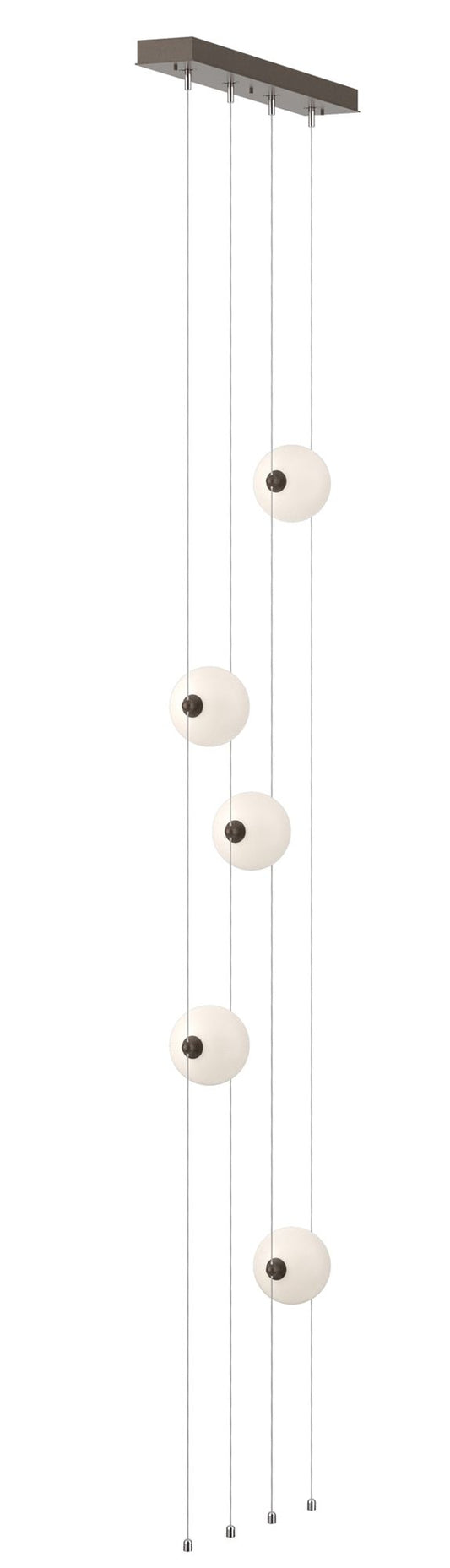 Abacus 5-Light Floor to Ceiling Plug-In LED Lamp - Bronze - Opal