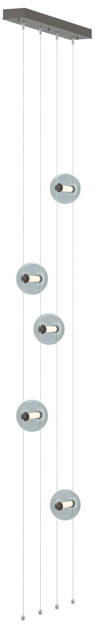 Abacus 5-Light Floor to Ceiling Plug-In LED Lamp - Dark Smoke - Cool Grey