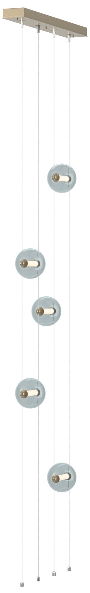 Abacus 5-Light Floor to Ceiling Plug-In LED Lamp - Gold - Cool Grey