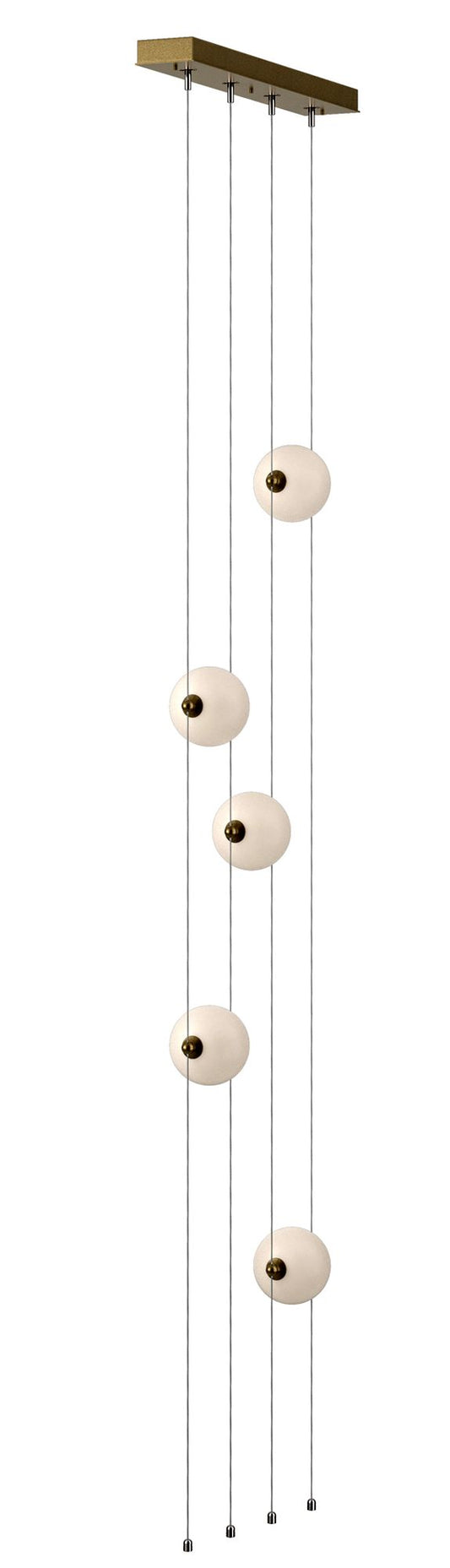 Abacus 5-Light Floor to Ceiling Plug-In LED Lamp - Gold - Opal