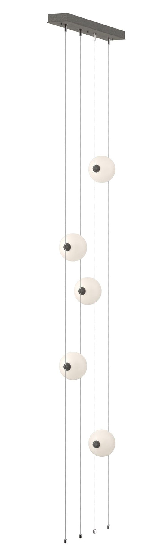 Abacus 5-Light Floor to Ceiling Plug-In LED Lamp - Iron - Opal