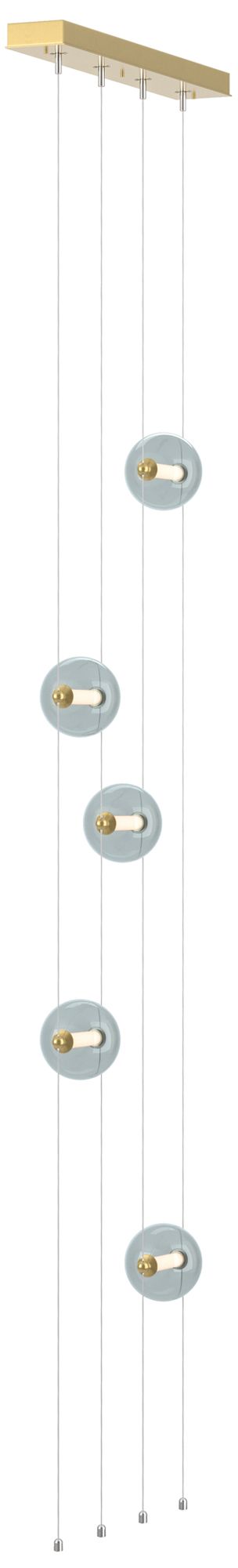 Abacus 5-Light Floor to Ceiling Plug-In LED Lamp - Modern Brass - Cool Grey