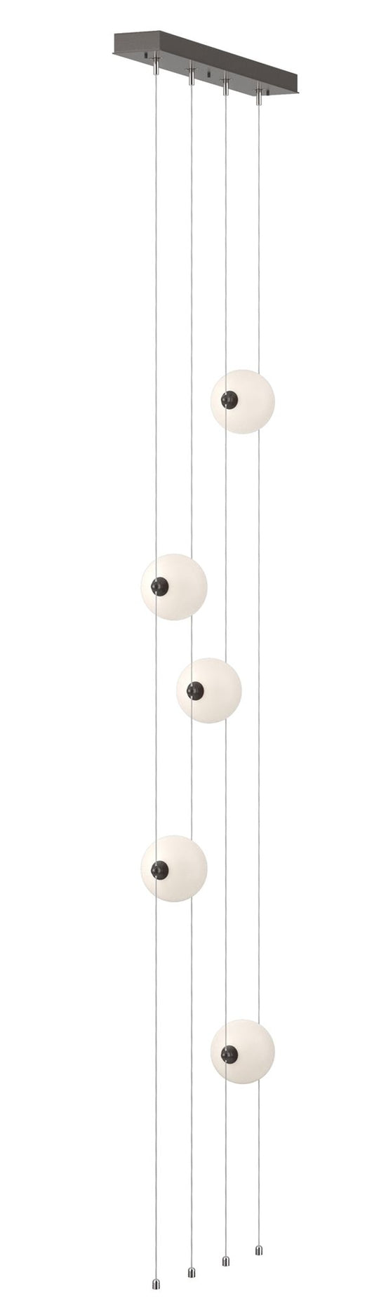 Abacus 5-Light Floor to Ceiling Plug-In LED Lamp - Oil Rubbed Bronze - Opal