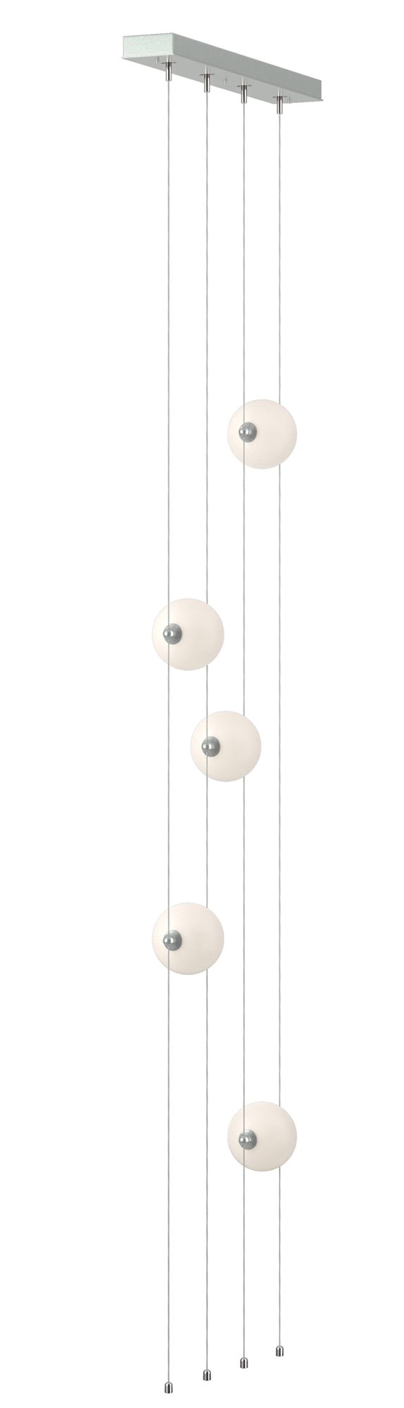 Abacus 5-Light Floor to Ceiling Plug-In LED Lamp - Platinum - Opal