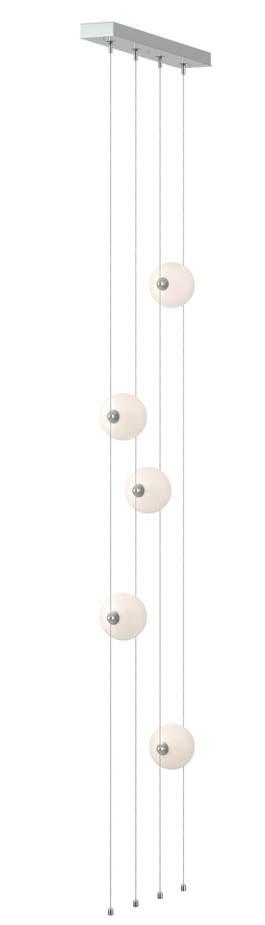 Abacus 5-Light Floor to Ceiling Plug-In LED Lamp - Platinum - Opal