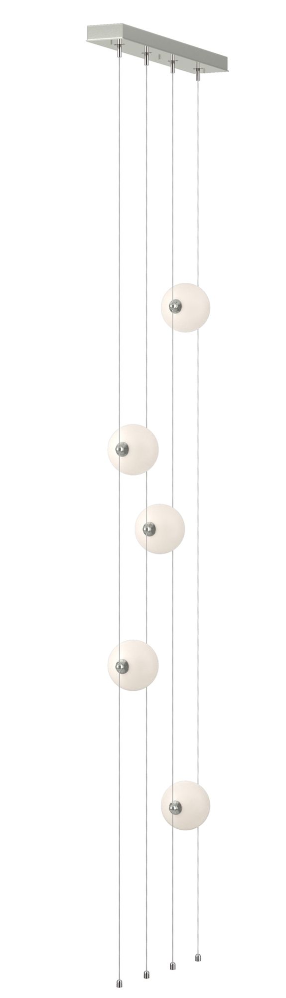 Abacus 5-Light Floor to Ceiling Plug-In LED Lamp - Sterling - Opal