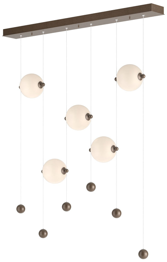 Abacus 5-Light LED Pendant - Bronze - Opal