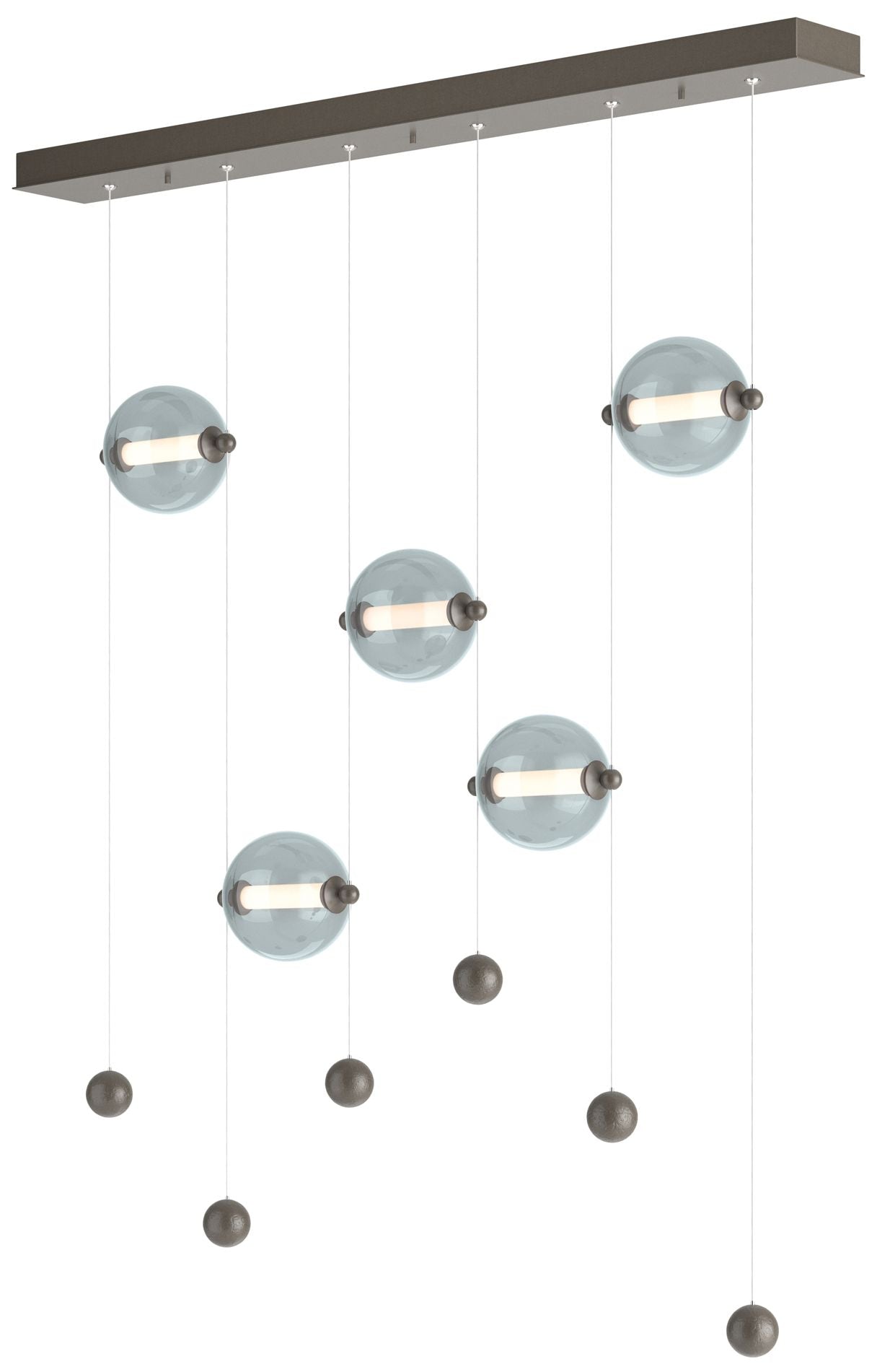 Abacus 5-Light LED Pendant - Dark Smoke - Cool Grey