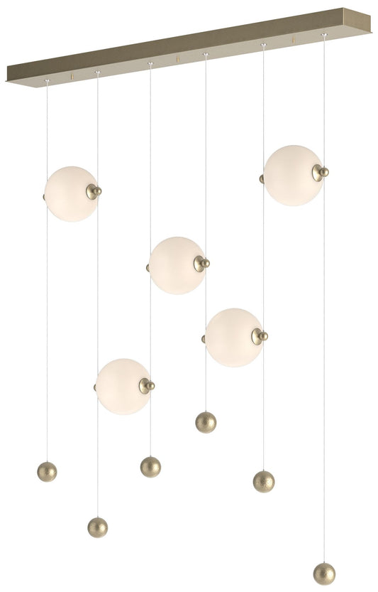 Abacus 5-Light LED Pendant - Gold - Opal