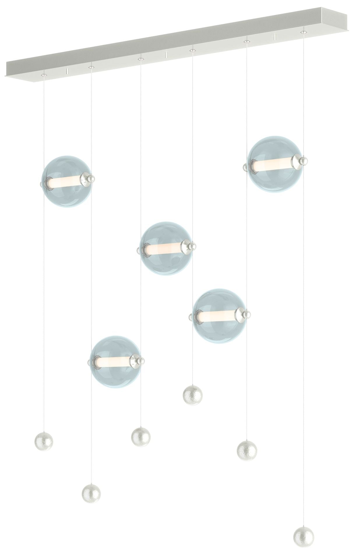 Abacus 5-Light LED Pendant - Sterling - Cool Grey