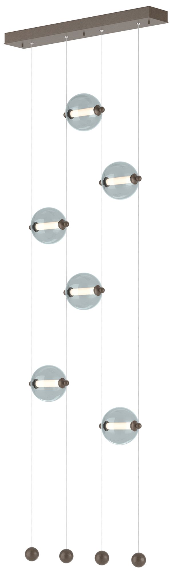 Abacus 6-Light Ceiling-to-Floor LED Pendant - Bronze - Cool Grey