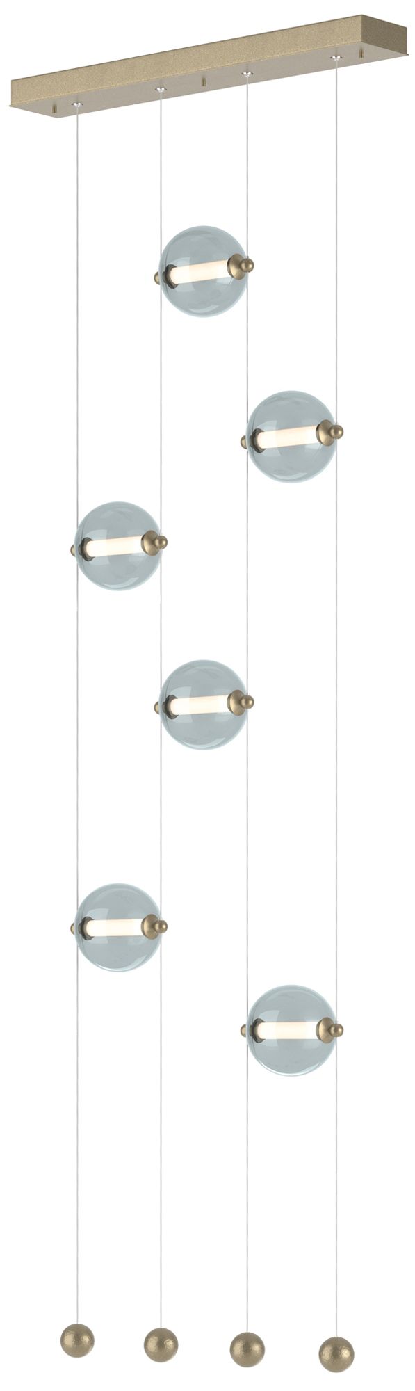 Abacus 6-Light Ceiling-to-Floor LED Pendant - Gold - Cool Grey