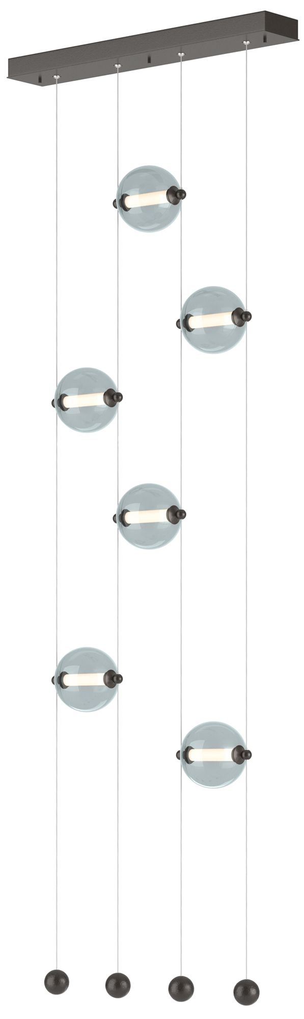 Abacus 6-Light Ceiling-to-Floor LED Pendant - Oil Rubbed Bronze - Cool Grey