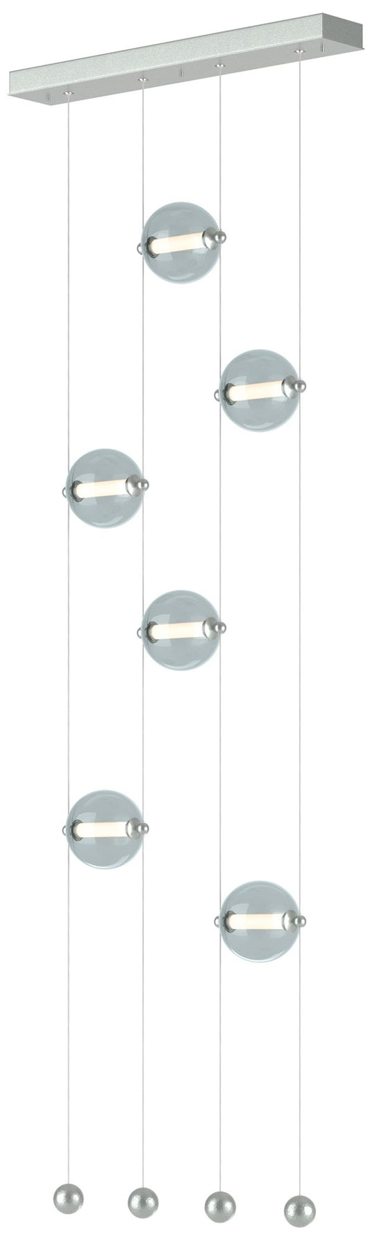 Abacus 6-Light Ceiling-to-Floor LED Pendant - Platinum - Cool Grey