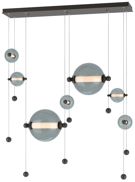 Abacus 7-Light Double Linear LED Pendant - Oil Rubbed Bronze - Cool Grey