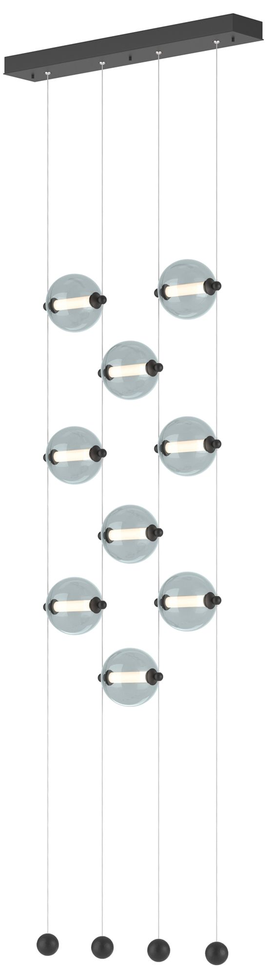 Abacus 9-Light Ceiling-to-Floor LED Pendant - Black - Cool Grey