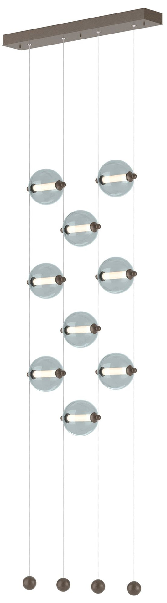 Abacus 9-Light Ceiling-to-Floor LED Pendant - Bronze - Cool Grey