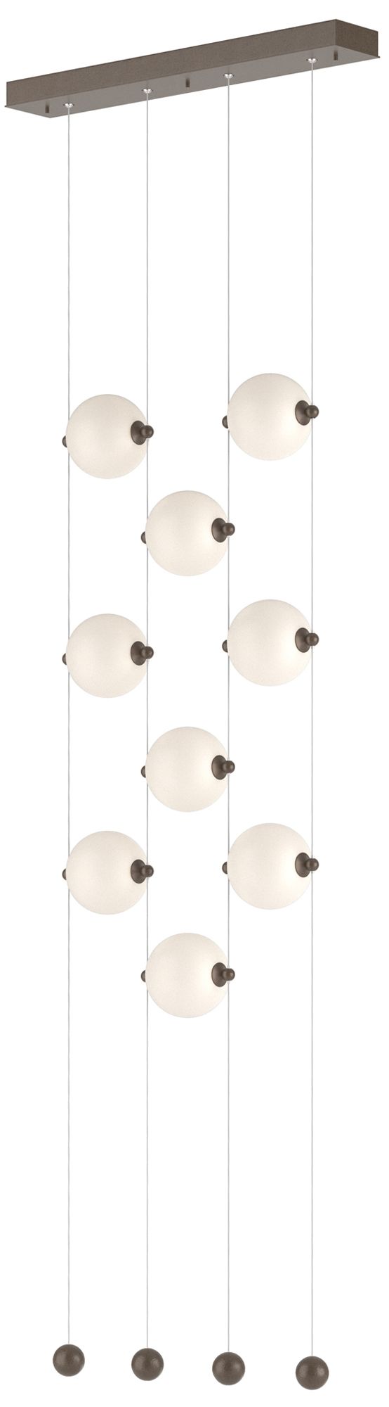 Abacus 9-Light Ceiling-to-Floor LED Pendant - Bronze - Opal