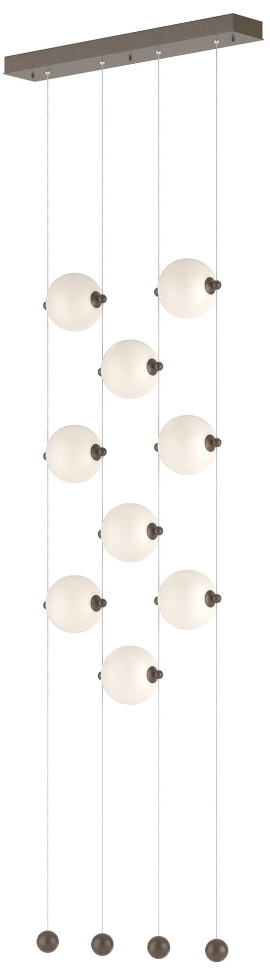 Abacus 9-Light Ceiling-to-Floor LED Pendant - Bronze - Opal