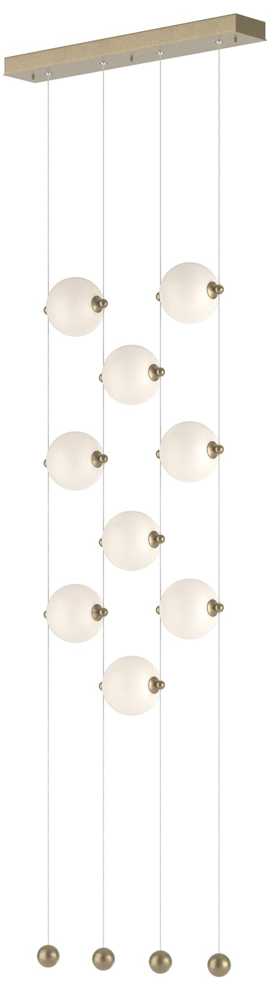 Abacus 9-Light Ceiling-to-Floor LED Pendant - Gold - Opal