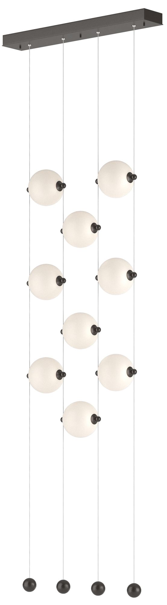 Abacus 9-Light Ceiling-to-Floor LED Pendant - Oil Rubbed Bronze - Opal