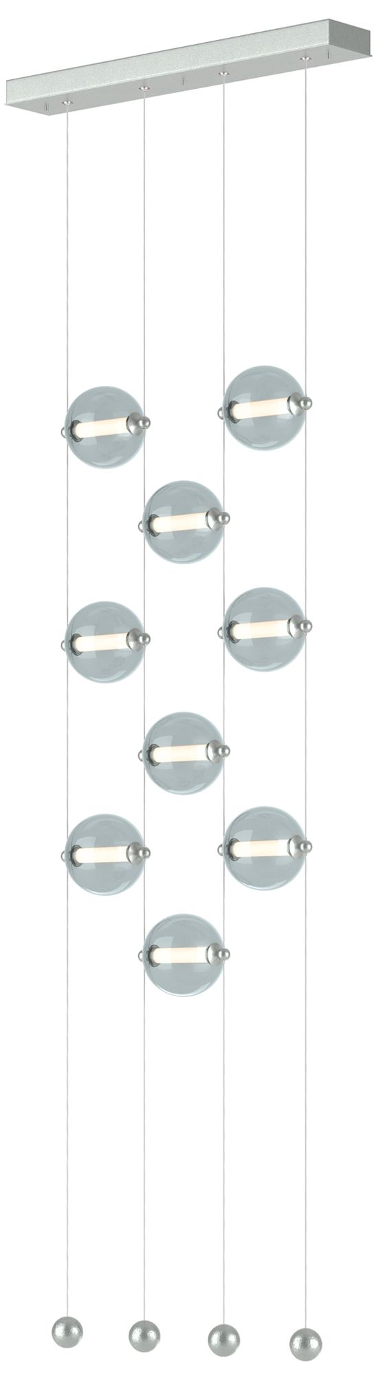 Abacus 9-Light Ceiling-to-Floor LED Pendant - Platinum - Cool Grey