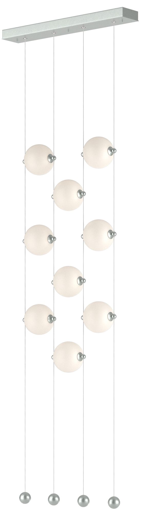 Abacus 9-Light Ceiling-to-Floor LED Pendant - Platinum - Opal