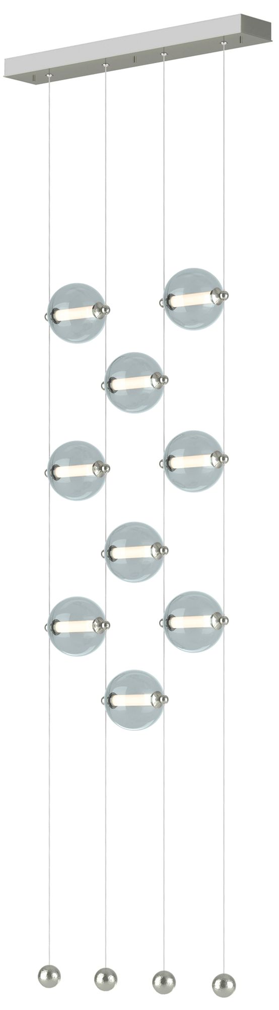 Abacus 9-Light Ceiling-to-Floor LED Pendant - Sterling - Cool Grey