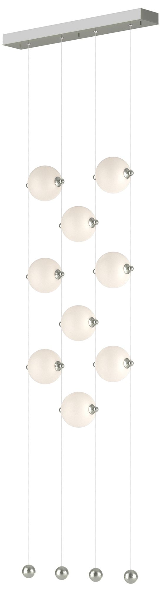 Abacus 9-Light Ceiling-to-Floor LED Pendant - Sterling - Opal