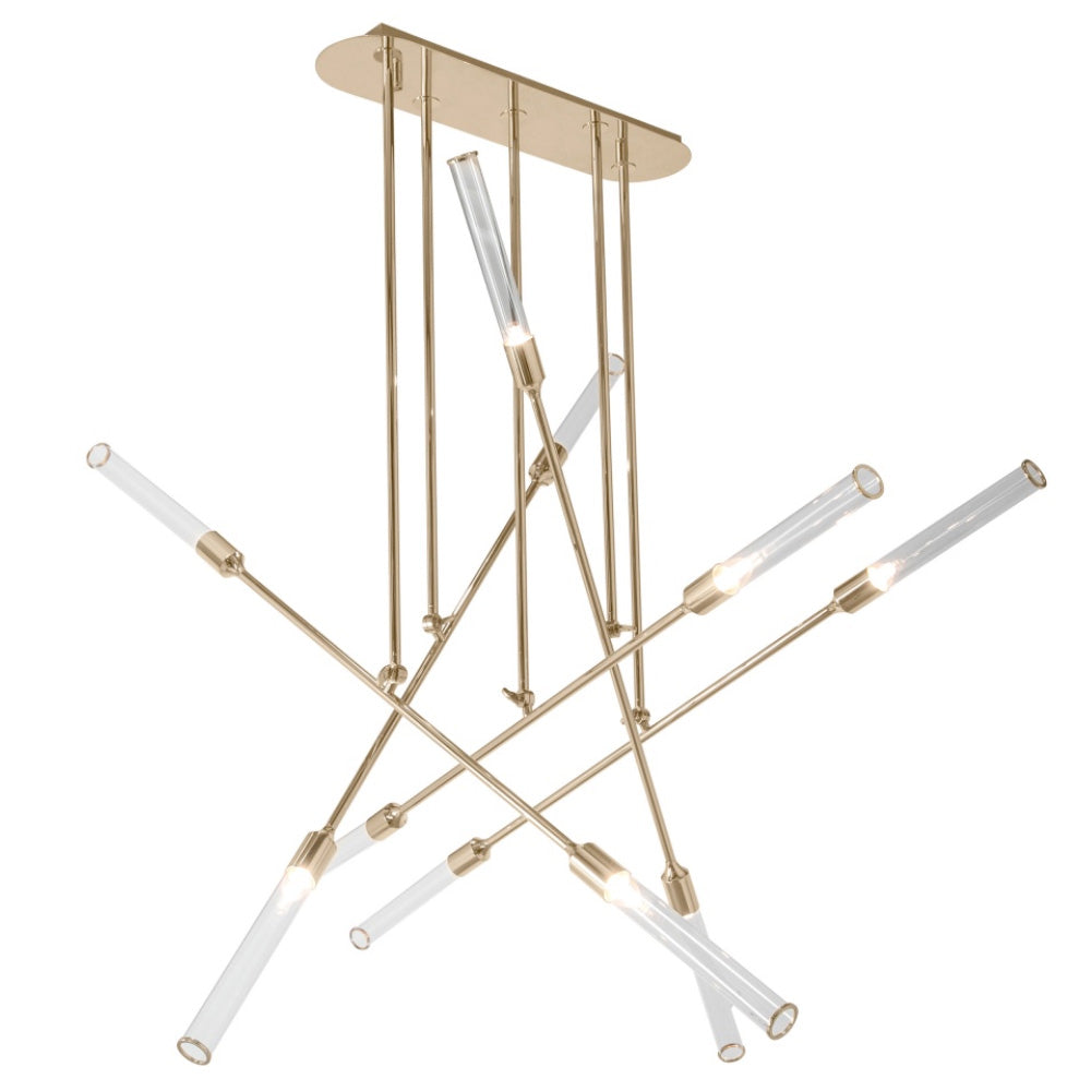 Abstract Gold Plated Contemporary Chandelier