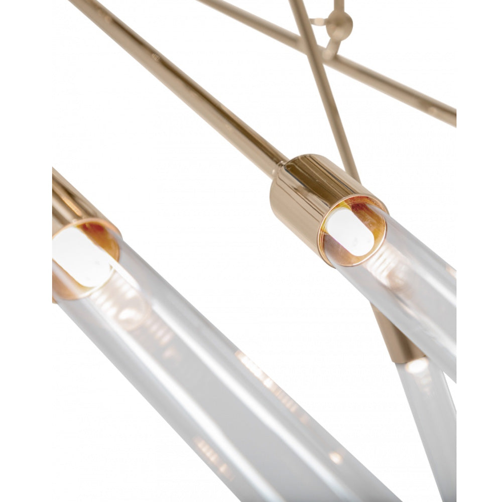 Abstract Gold Plated Contemporary Chandelier