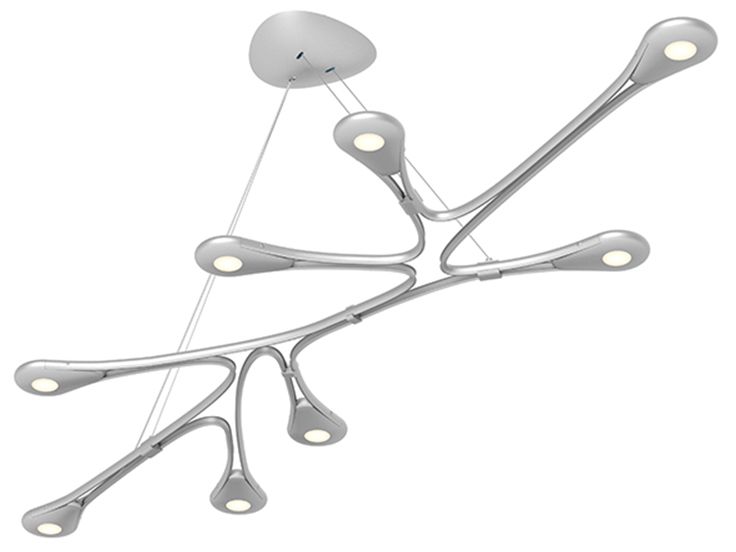 Abstraction Linear LED Pendant - Bright Satin Aluminum