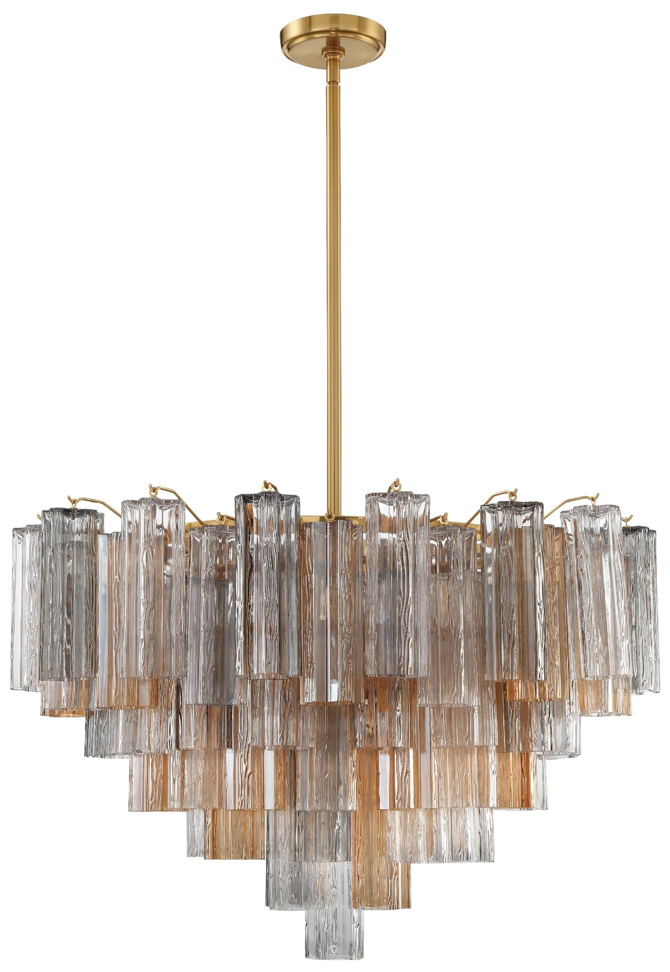 Addis 32" Wide Aged Brass Chandelier with Autumn Glass