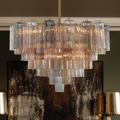 Addis 32" Wide Aged Brass Chandelier with Autumn Glass