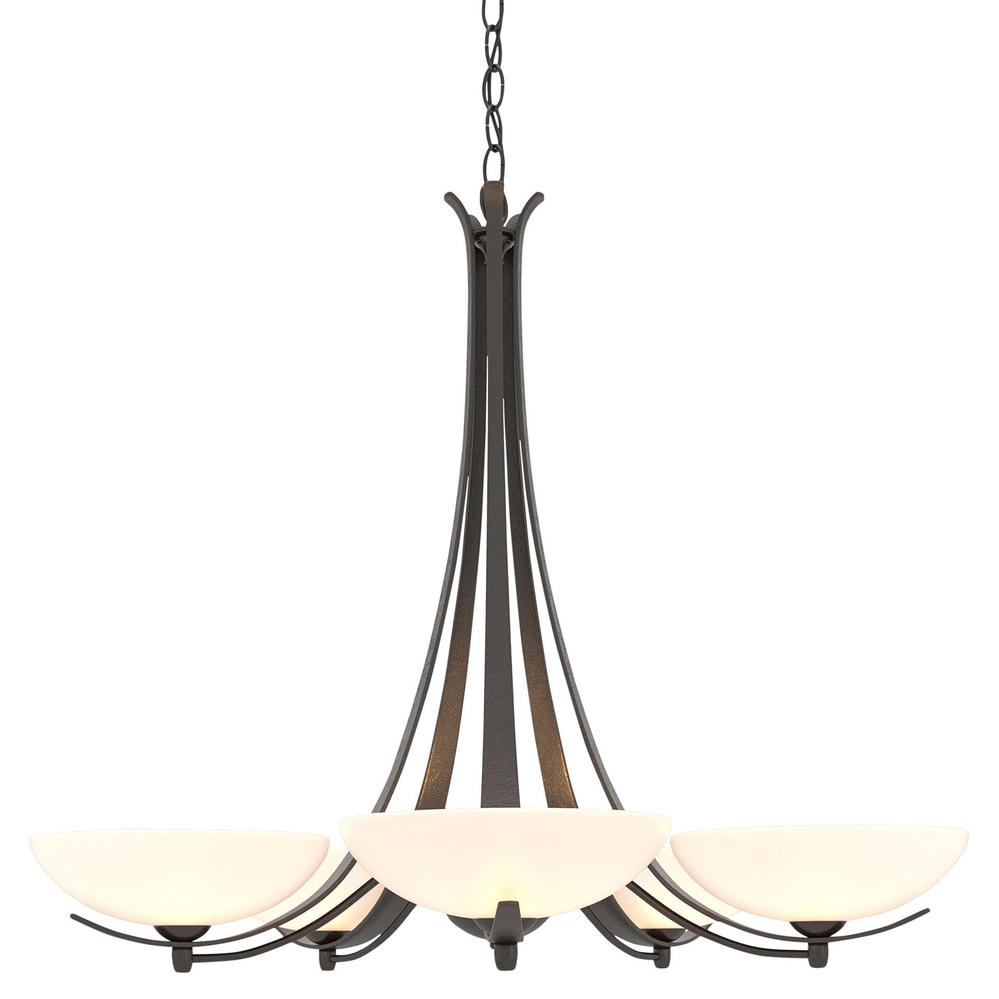 Aegis Oil Rubbed Bronze 5 Arm Chandelier With Opal Glass