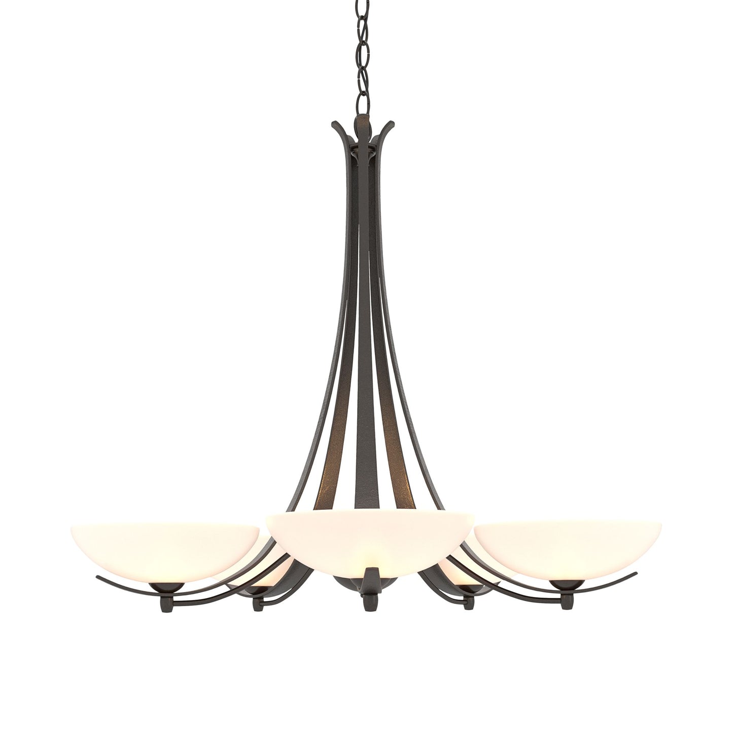 Aegis Oil Rubbed Bronze 5 Arm Chandelier With Opal Glass