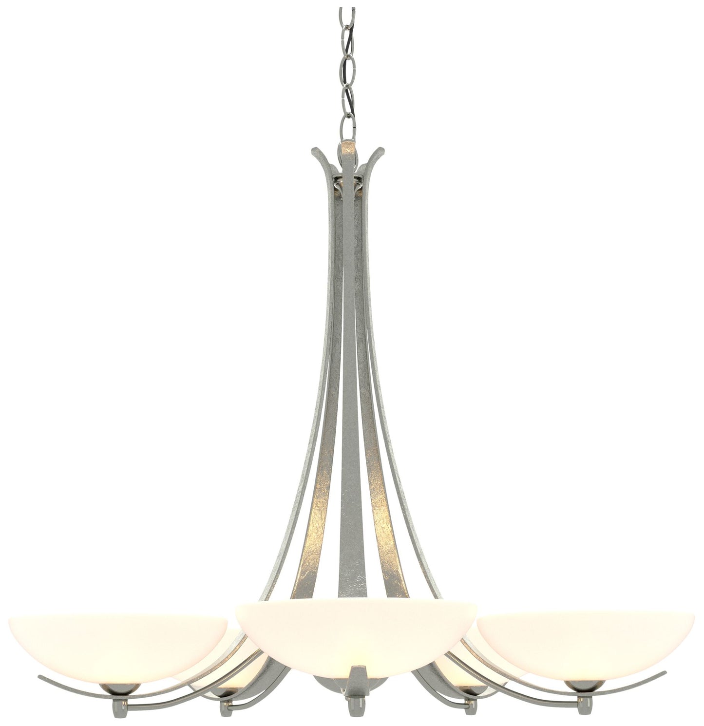 Aegis Sterling 5 Arm Chandelier With Opal Glass