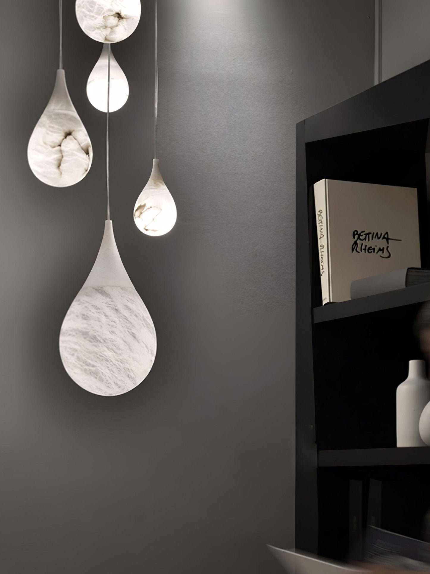 Alabaster Raindrop Pendant Light