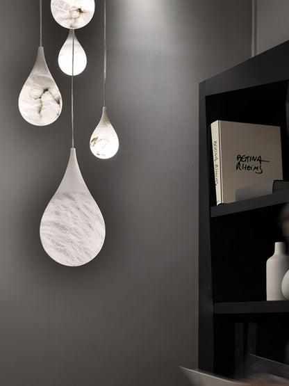 Alabaster Raindrop Pendant Light