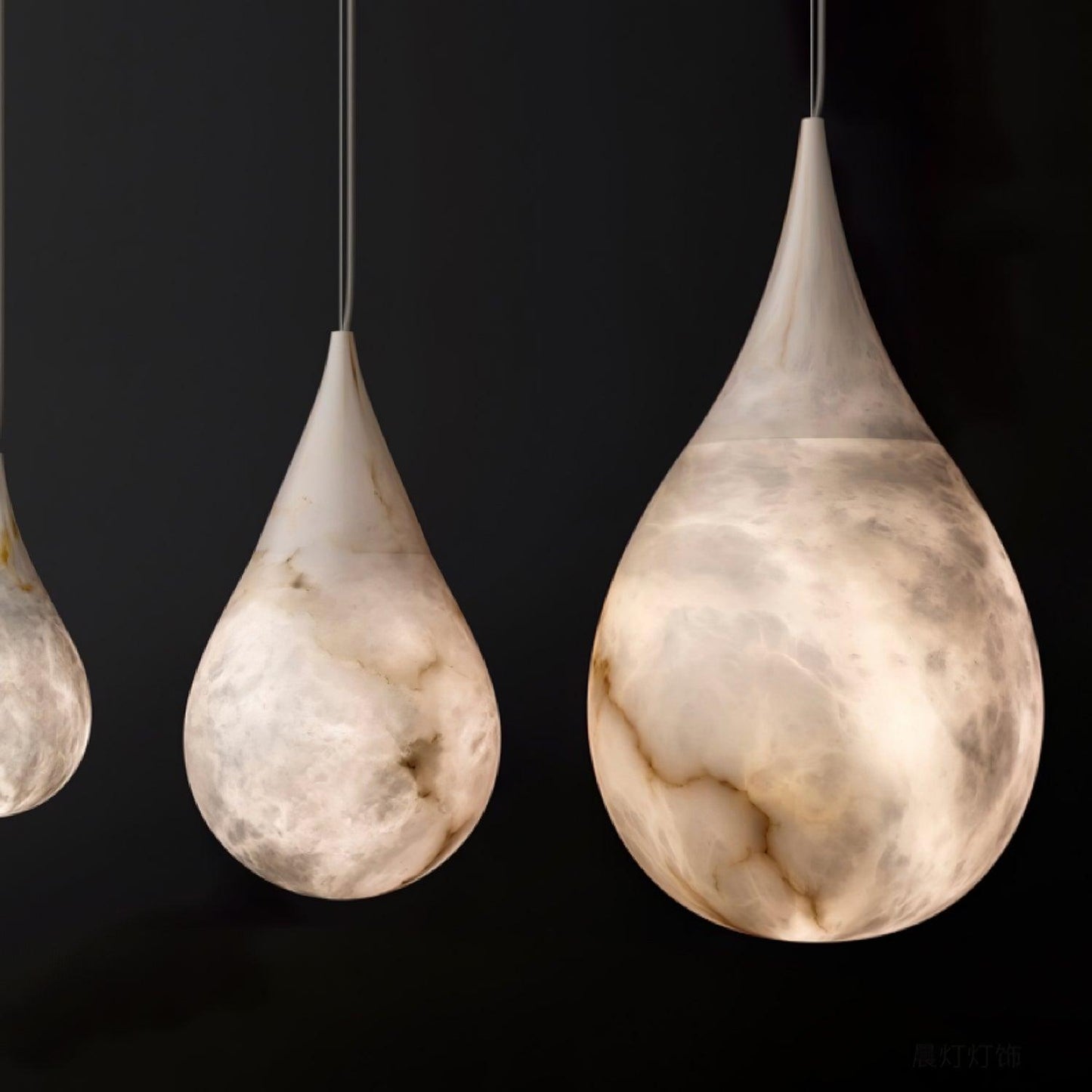 Alabaster Raindrop Pendant Light