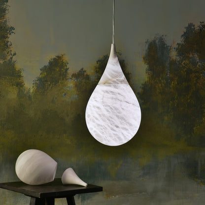 Alabaster Raindrop Pendant Light