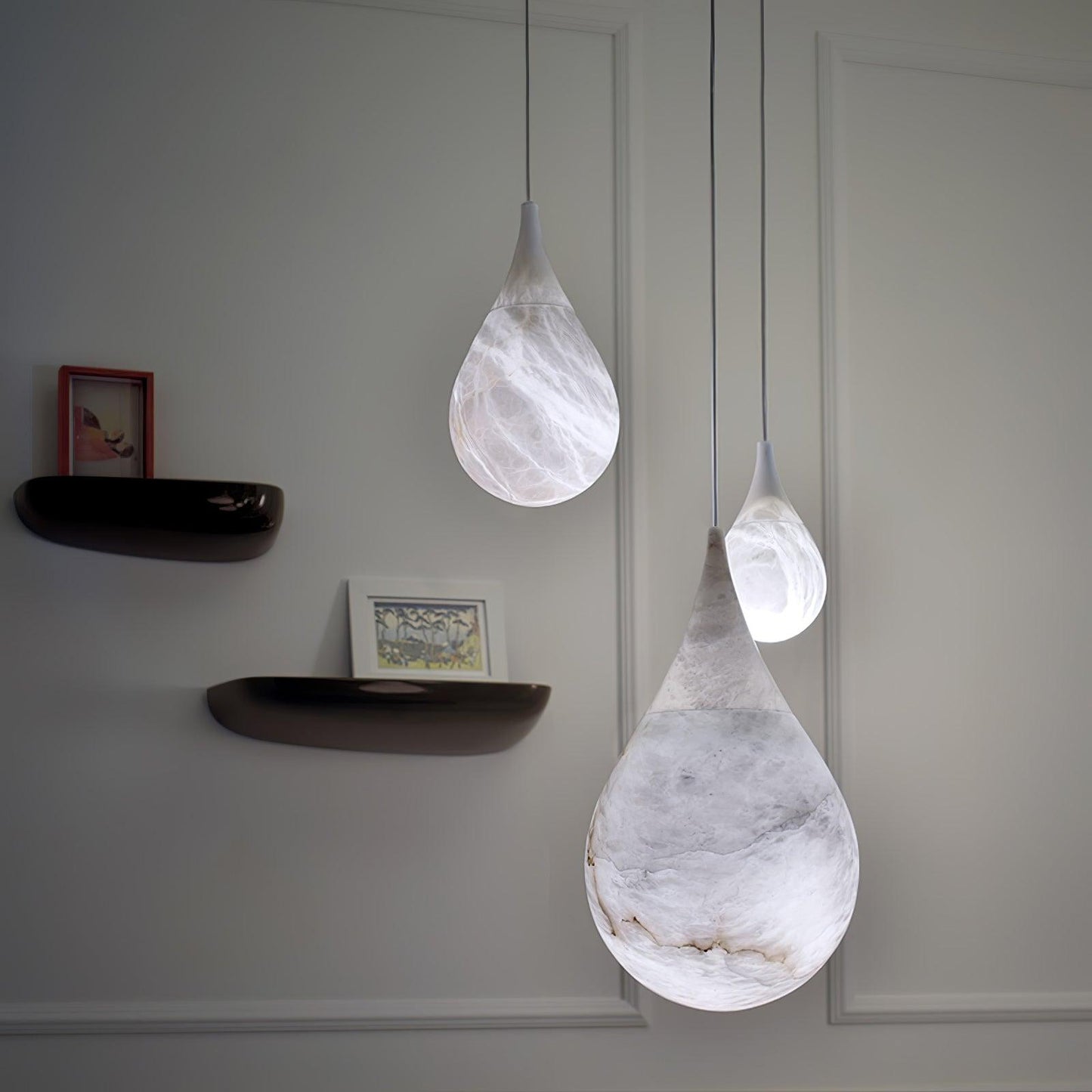 Alabaster Raindrop Pendant Light
