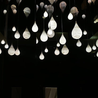 Alabaster Raindrop Pendant Light